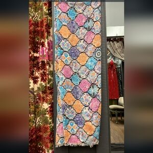 Multicolor Patterned 100% Cashmere Scarf